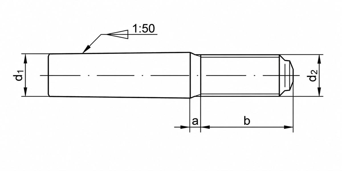 Technische Zeichnung DIN 7977 / ISO 8737