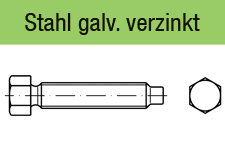 Sechskantschrauben DIN 561 Form A - galvanisch verzinkt