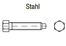 Sechskantschrauben DIN 561Form B - Stahl