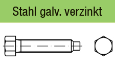 Sechskantschrauben DIN 561 Form B - galvanisch verzinkt