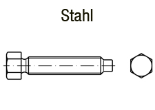 Sechskantschrauben DIN 561 Form A - Stahl