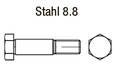Sechskant-Passschrauben DIN 609 Stahl 8.8