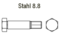 Sechskant-Passschrauben DIN 610 Stahl 8.8
