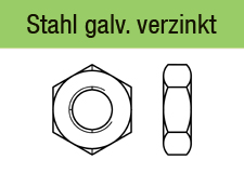 DIN 936 - galv. verzinktLinksgewinde