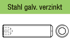 DIN 913 - Gewindestifte galvanisch verzinkt