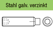 DIN 915 - Gewindestifte galvanisch verzinkt