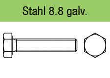 DIN 961 - Stahl 8.8 galvanisch verzinkt