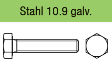 DIN 961 - Stahl 10.9 galvanisch verzinkt
