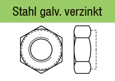 DIN 980 - 10 Feingewindegalvanisch verzinkt