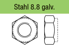 DIN 980 - Stahl 8 galvanisch verzinkt