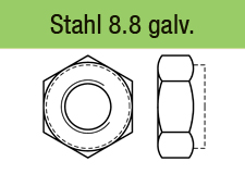 DIN 980 - 8 Feingewindegalvanisch verzinkt