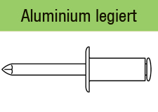 Offene Blindniete MonelFlachkopf mit Sollbruchdorn