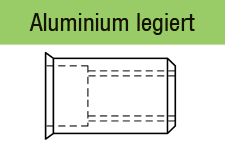 88418 - kleiner Senkkopf rund offen - Alu leg.