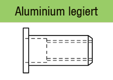 88423 - Flachkopf rund offen Alu leg.