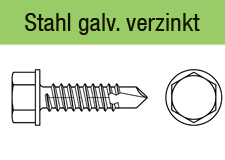 DIN 7504 galv. verzinktSechskant-Flanschkopf