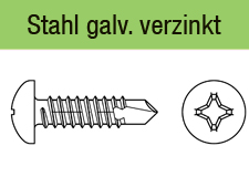 DIN 7504 galv. verzinktLinsenkopf Form N-H