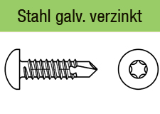 DIN 7504 galv. verzinktLinsenkopf Form N-ISR