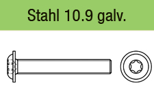 ISO 7380-2 Flachkopf mit Bundgalvanisch verzinkt