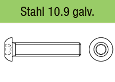 DIN 7380-1 Flachkopf galvanisch verzinkt