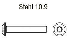 DIN 7380-2 Flachkopf mit BundStahl 10.9