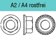 DIN 6923 - mit SperrzahnEdelstahl A2 / A4