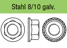 DIN 6923 - mit SperrzahnStahl 8/10 galv. verzinkt