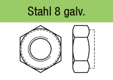 DIN 6925 - FeingewindeStahl 8 galv. verzinkt