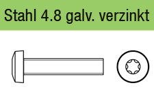ISO 14583 FlachkopfStahl 4.8 galv. verzinkt