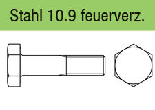 EN 14399-4 Stahl 10.9 tZn6-kant-Schrauben große SW