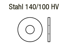 DIN 9021 Stahl 140/100 HV