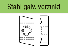 Hakenkopf-GewindeplattenGleitmutternTyp 40/22