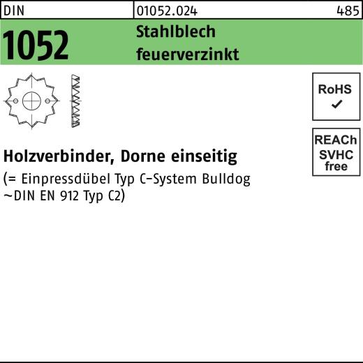 Holzverbinder DIN 1052, einseitig, | Stahlblech feuerverzinkt, 62 x M12 | 150 Stück