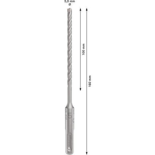 Hammerbohrer PRO SDS plus-5X D.5,0mm Arbeits-L.100mm L.160mm SDS plus Hammerbohrer PRO SDS plus-5X D.5,0mm Arbeits-L.100mm L.160mm SDS plus