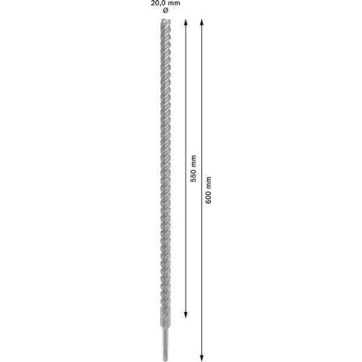Hammerbohrer PRO SDS plus-5X D.20,0mm Arbeits-L.550mm L.600mm SDS plus Hammerbohrer PRO SDS plus-5X D.20,0mm Arbeits-L.550mm L.600mm SDS plus