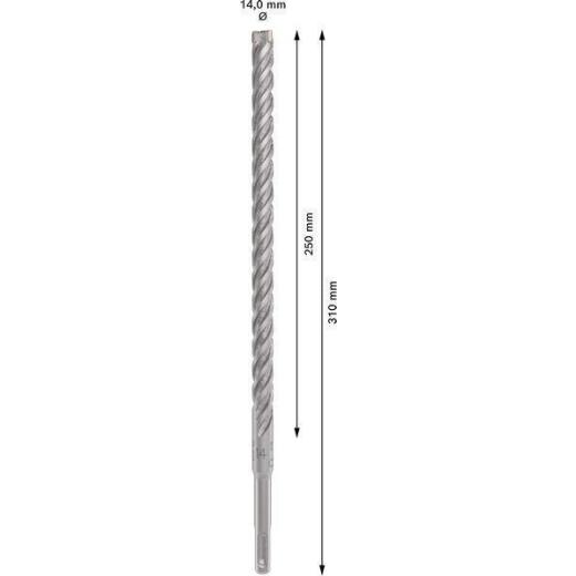Hammerbohrer PRO SDS plus-5X D.14,0mm Arbeits-L.250mm L.310mm SDS plus 1 St. Hammerbohrer PRO SDS plus-5X D.14,0mm Arbeits-L.250mm L.310mm SDS plus 1 St.
