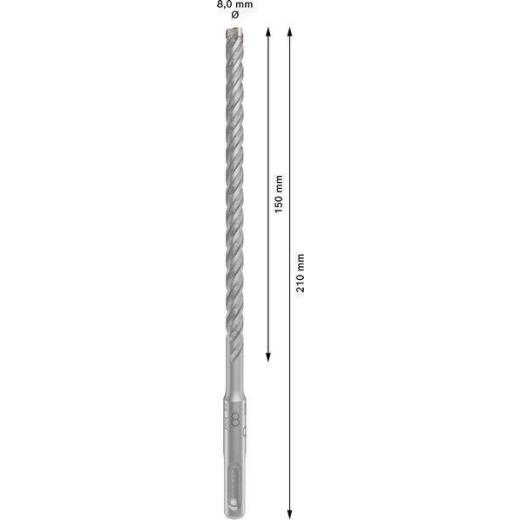 Hammerbohrer PRO SDS plus-5X D.8,0mm Arbeits-L.150mm L.210mm SDS plus Hammerbohrer PRO SDS plus-5X D.8,0mm Arbeits-L.150mm L.210mm SDS plus