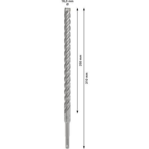 Hammerbohrer PRO SDS plus-5X D.16,0mm Arbeits-L.250mm L.310mm SDS plus 1 St. Hammerbohrer PRO SDS plus-5X D.16,0mm Arbeits-L.250mm L.310mm SDS plus 1 St.