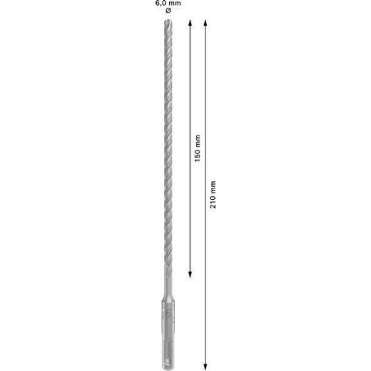 Hammerbohrer PRO SDS plus-5X D.6,0mm Arbeits-L.200mm L.260mm SDS plus Hammerbohrer PRO SDS plus-5X D.6,0mm Arbeits-L.200mm L.260mm SDS plus