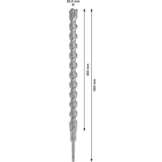Hammerbohrer PRO SDS plus-5X D.26,0mm Arbeits-L.400mm L.450mm SDS plus Hammerbohrer PRO SDS plus-5X D.26,0mm Arbeits-L.400mm L.450mm SDS plus