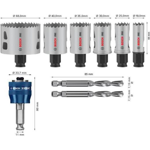 Lochsägen-Set PRO Multi Material PC Plus 9-tlg.19,25,30,35,40,68mm