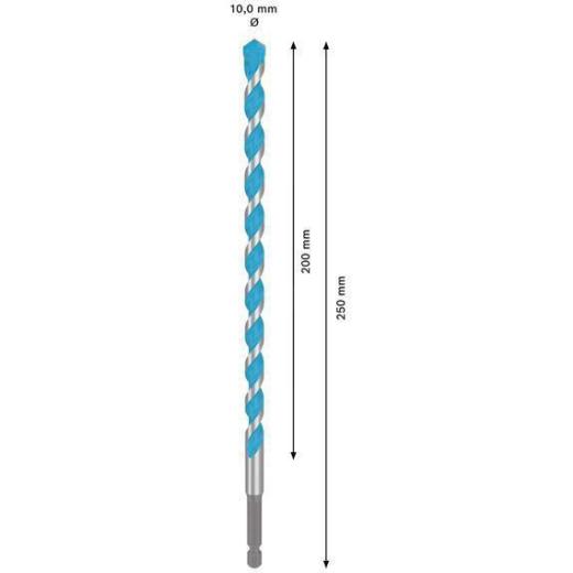 Steinbohrer Expert MultiConstruction HEX-9 - Ø 10 mm - Arbeits-L. 200 mm - Gesamt-L. 250 mm