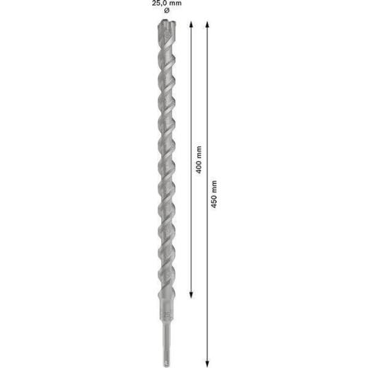 Hammerbohrer PRO SDS plus-5X D.25,0mm Arbeits-L.400mm L.450mm SDS plus Hammerbohrer PRO SDS plus-5X D.25,0mm Arbeits-L.400mm L.450mm SDS plus