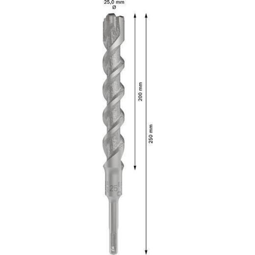 Hammerbohrer PRO SDS plus-5X D.25,0mm Arbeits-L.200mm L.250mm SDS plus Hammerbohrer PRO SDS plus-5X D.25,0mm Arbeits-L.200mm L.250mm SDS plus
