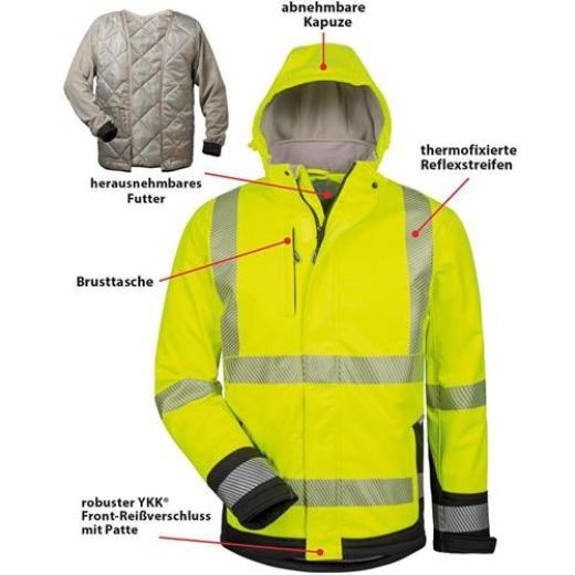 Warnschutz-Softshelljacke Melvin Gr.M gelb/schwarz ELYSEE