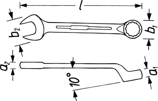 Ringmaulschlüssel 603 SW 30mm L.340mm Form B Spezialstahl HAZET
