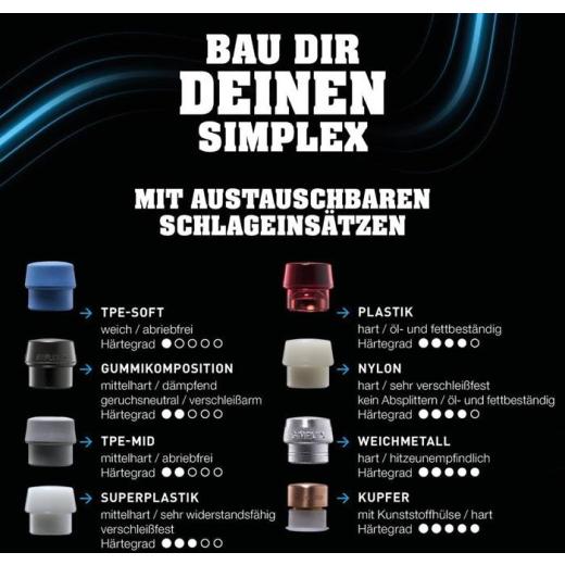 Schonhammer SIMPLEX L.330mm Kopf-D.50mm weich/mittelhart HO