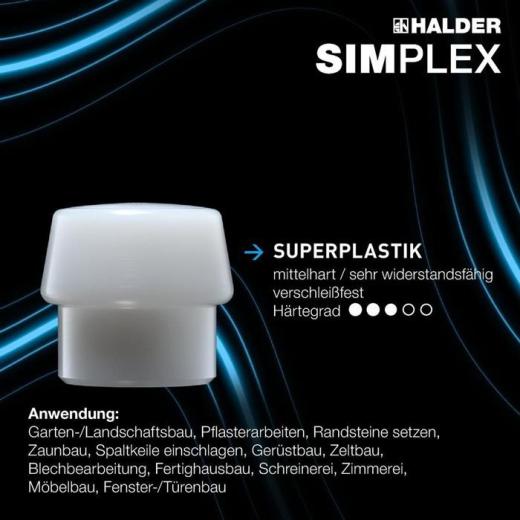 Schonhammer SIMPLEX L.280mm Kopf-D.60mm HO Stiel:ext.kurz HALDER