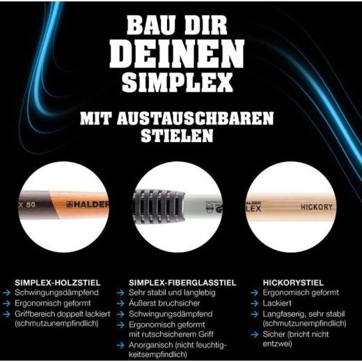 Schonhammer SIMPLEX L.325mm Kopf-D.80mm HO Stiel:ext.kurz HALDER