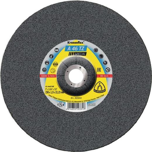 Trennscheibe A 46 TZ Special D230x1,9mm gekr.INOX Bohr.22,23mm KLINGSPOR | 25 Stück