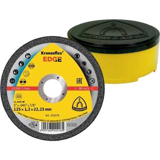 Trennscheibe EDGE D125x1,2mm ger.INOX Bohr.22,23mm KLINGSPOR | 25 Stück